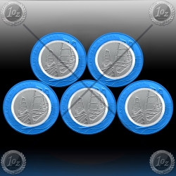 5 x 10 EVRO NEMČIJA 2021 / ADFGJ ( AUF DEM WASSER ) UNC